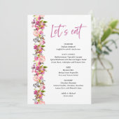 Menu mariage Rose Floral (Debout devant)