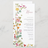 Menu Mariage Rose Floral (Devant / Derrière)