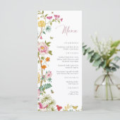 Menu Mariage Rose Floral (Debout devant)