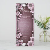 Menu Mariage Rose Floral (Debout devant)