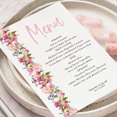Menu mariage Rose Floral