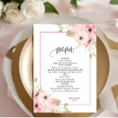 Menu mariage Rose Floral