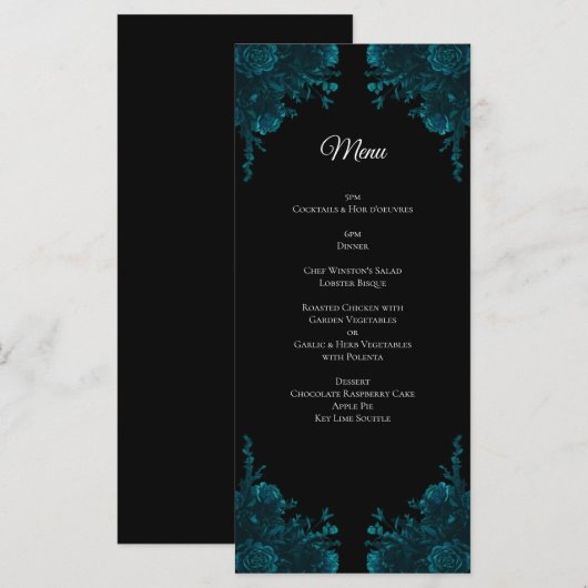 Menu Mariage Rose foncé (Devant / Derrière)