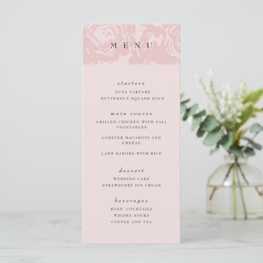 Menu Mariage rose Gold Bloom (Debout devant)