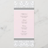 Menu mariage Rose Grey Damask (Devant)
