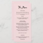 Menu Mariage Rose Jardin Rose (Devant / Derrière)