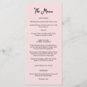 Menu Mariage Rose Jardin Rose (Devant)