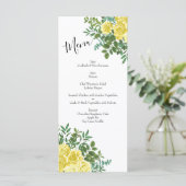 Menu Mariage rose jaune vintage (Debout devant)