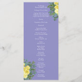 Menu Mariage rose jaune vintage avec boucle (Dos)