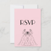 Menu Mariage rose lesbienne Choix RSVP (Dos)