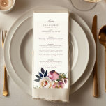 Menu Mariage Rose Mauve Indigo Watercolor<br><div class="desc">Menu Mariage Rose Mauve Indigo Watercolor</div>