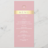 Menu Mariage Rose moderne Dusty (Devant)