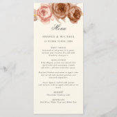 Menu mariage rose monogramme (Devant)