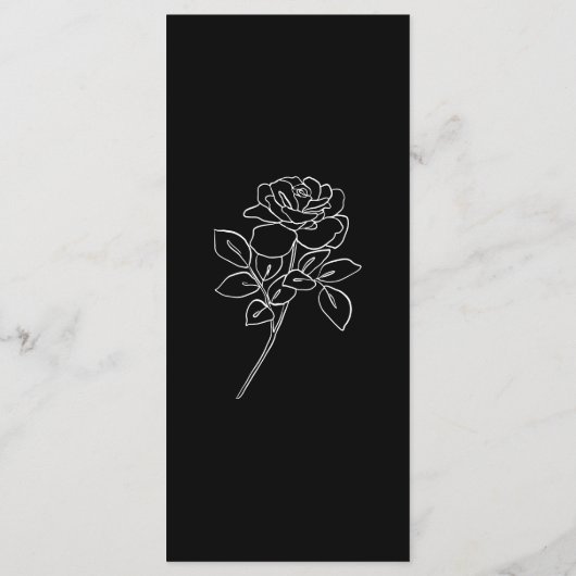 Menu Mariage Rose Noir Et Blanc Premium (Dos)