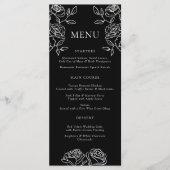 Menu Mariage Rose Noir Et Blanc Premium (Devant)