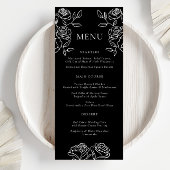 Menu Mariage Rose Noir Et Blanc Premium