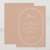 Menu Mariage rose pâle à double arc (Devant / Derrière)