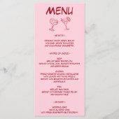 Menu Mariage Rose Pâle Moderne (Devant)