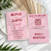 Menu Mariage Rose Pâle Moderne