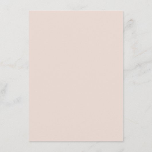 Menu Mariage rose pêche rétro élégant (Dos)