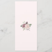 Menu Mariage rose Rustique Dusty Rose d'aquarelle (Dos)