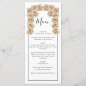 Menu Mariage Rose rustique orange (Devant)