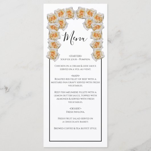 Menu Mariage Rose rustique orange (Devant)
