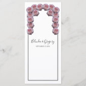 Menu Mariage Rose rustique rose pâle (Dos)