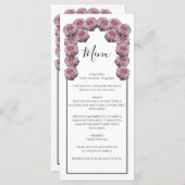 Menu Mariage Rose rustique rose pâle (Devant / Derrière)