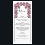 Menu Mariage Rose rustique rose pâle<br><div class="desc">Ce design présente des roses rustiques rose pâle. Les roses roses clairs sont agrémentés d'une élégante bordure noire. Les tons roses clairs des fleurs roses donnent une impression de jardin champêtre fleuri et rustique. Design élégant de carte de menu mariage avec des éléments modernes. Des invitations de mariage et d'autres...</div>