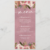 Menu Mariage Rose Sauvage Chic Fleurie (Devant)