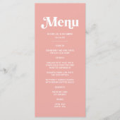 Menu Mariage rose simple (Devant)