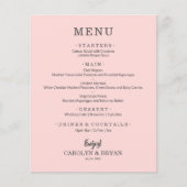 Menu Mariage rose simple et élégant du budget (Devant)