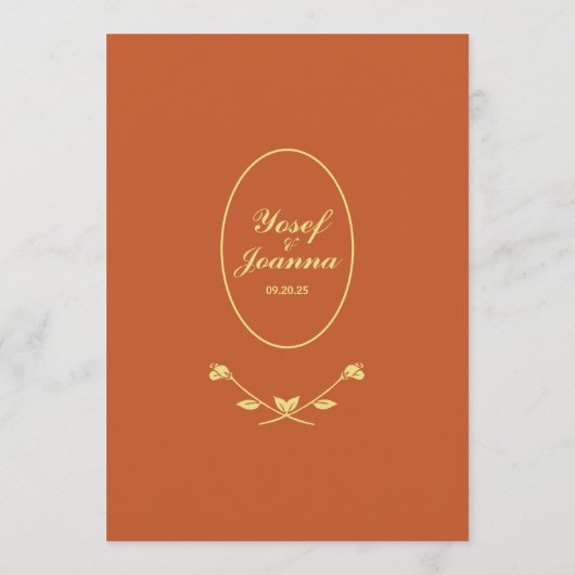 Menu Mariage Rose Terracotta (Dos)