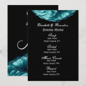Menu Mariage Rose turquoise (Devant / Derrière)