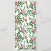 Menu Mariage rose Vintage (Dos)