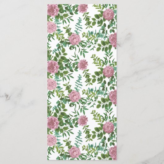 Menu Mariage rose Vintage (Dos)