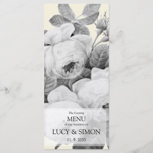 Menu Mariage Rose vintage (Dos)