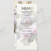 Menu Mariage Rose vintage (Devant / Derrière)