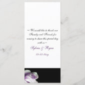 menu Mariage rose violet (Dos)