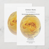 Menu Mariage Rosebud jaune (Devant / Derrière)