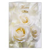Menu Mariage Roses blanches (Devant)