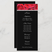 Menu Mariage Roses noires et rouges (Devant / Derrière)