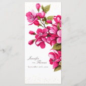 Menu Mariage Roses Sauvages Magenta (Dos)