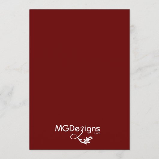 menu mariage rouge (Dos)