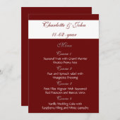 menu mariage rouge (Devant / Derrière)