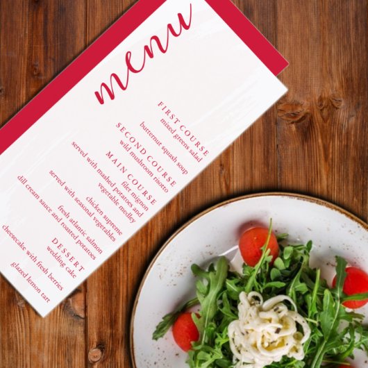 Menu Mariage Rouge Cerise