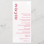 Menu Mariage Rouge Cerise (Devant)