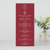 Menu Mariage Rouge Élégant (Debout devant)