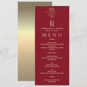 Menu Mariage Rouge Élégant (Devant / Derrière)